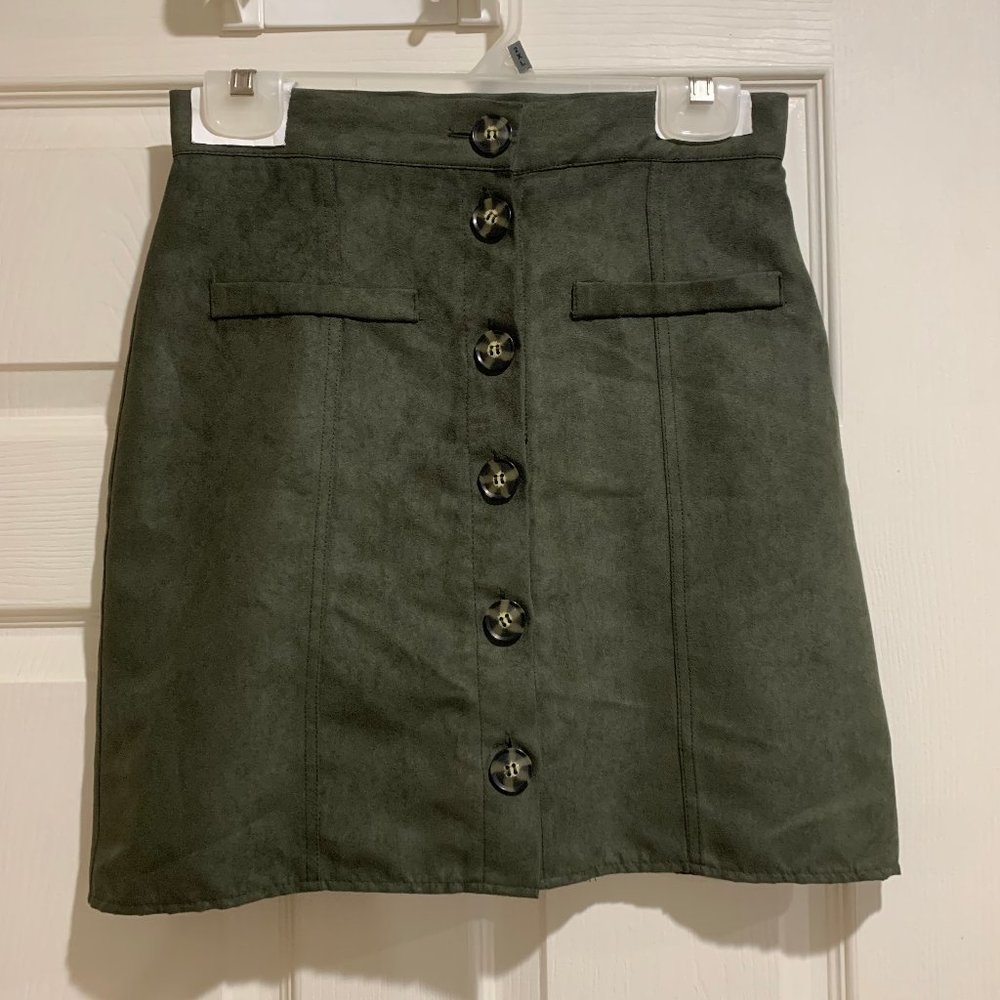 Primark Army Green Skirt with Buttons